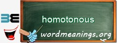 WordMeaning blackboard for homotonous